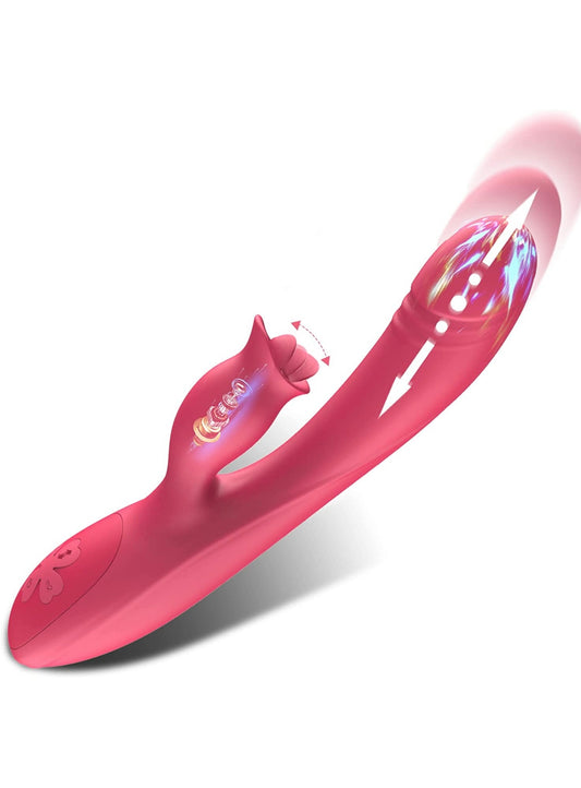 Clitoral Vibrating And Tongue Licking Dildo