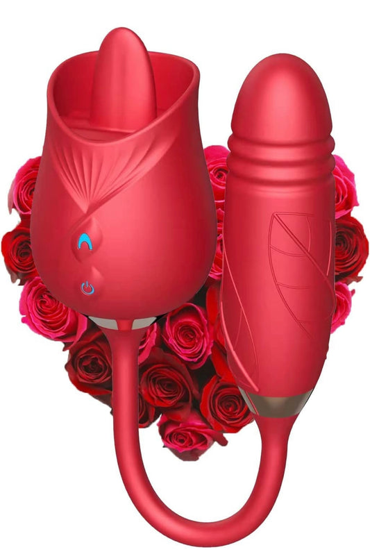 2 in 1 Tongue Licking Vibrating Dildo